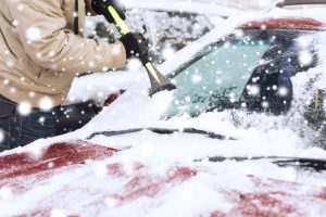 Snowy Car Windshield