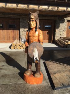Native American carved out of wood. 
