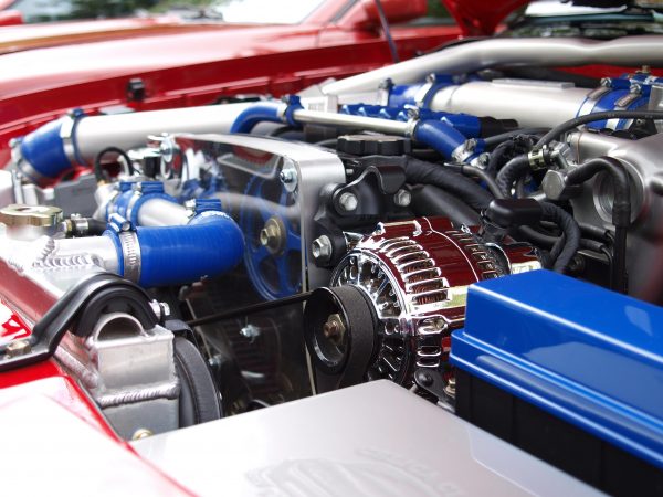 polished turbocharged engine bay