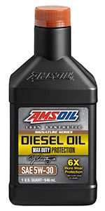 AMSOIL diesel oil. conventional vs. synthetic oil