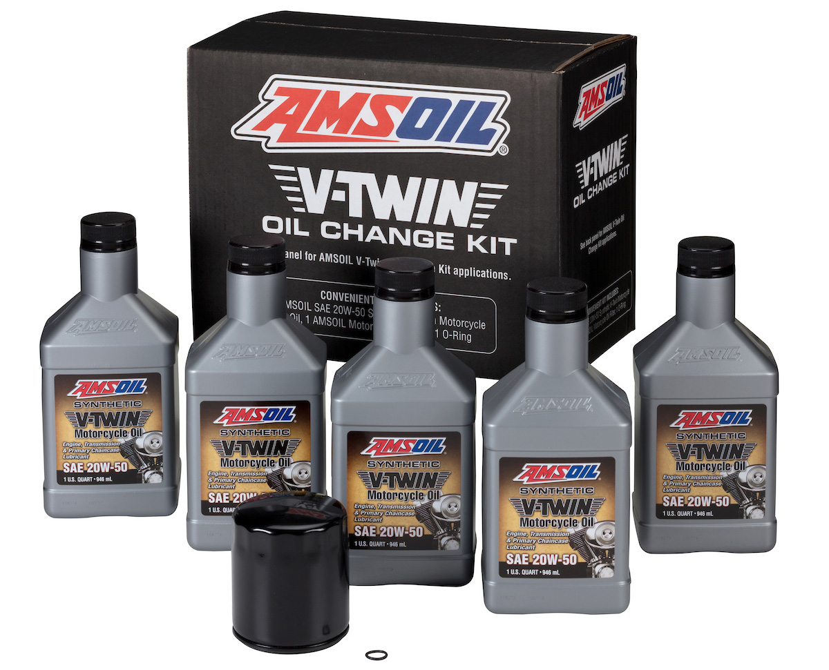 AMSOIL 100% Synthetic V-Twin Motorcycle Oil Change Kit