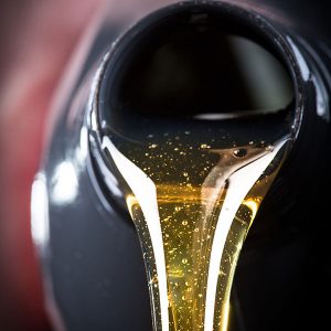 Motor oil pouring.