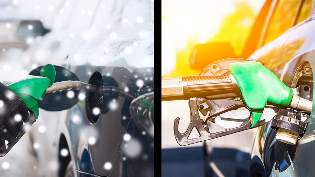 Summer-blend and winter-blend gas