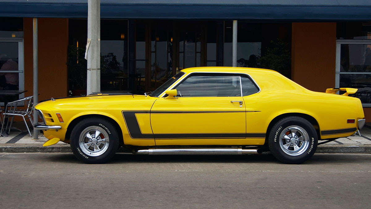 Yellow Ford Mustang
