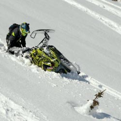 How to free your snowmobile when backcountry snowmobiling. 