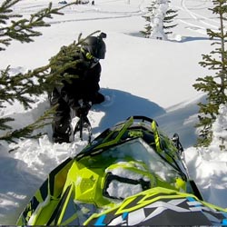 How to free your snowmobile when backcountry snowmobiling. 