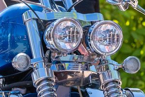 Inspect used motorcycle headlights before buying. 