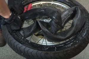 Remove dirt bike tire tube