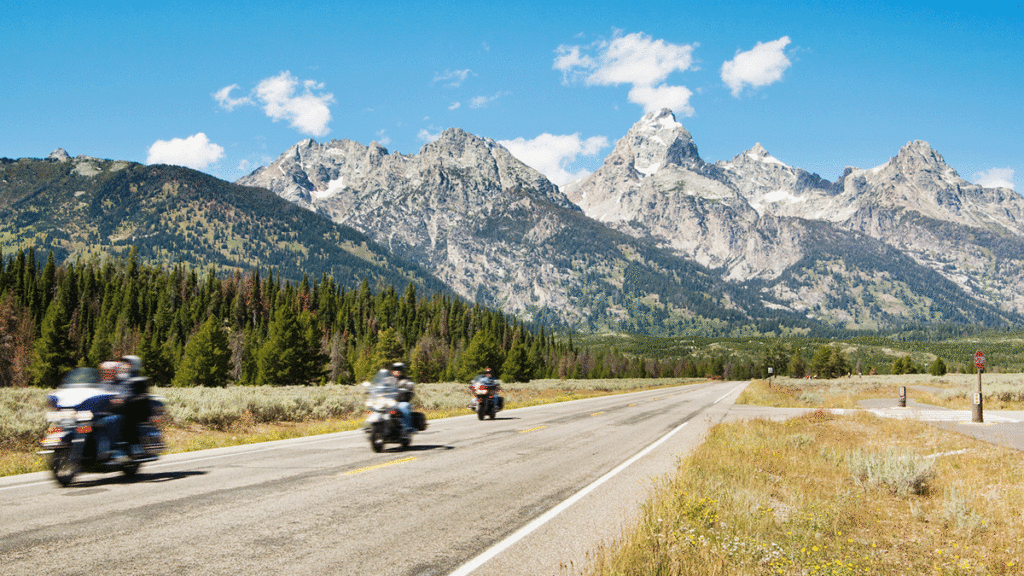 Motorcycle trip through Grand Tetons