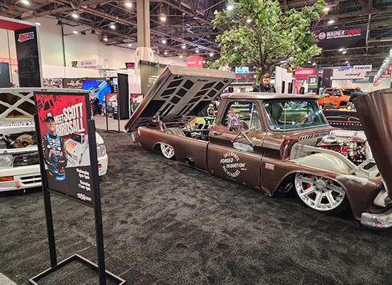 SEMA 2023 AMSOIL booth vehicle build