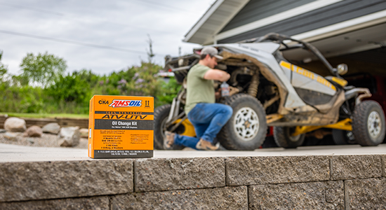 A man preps his UTV to ride in the west.