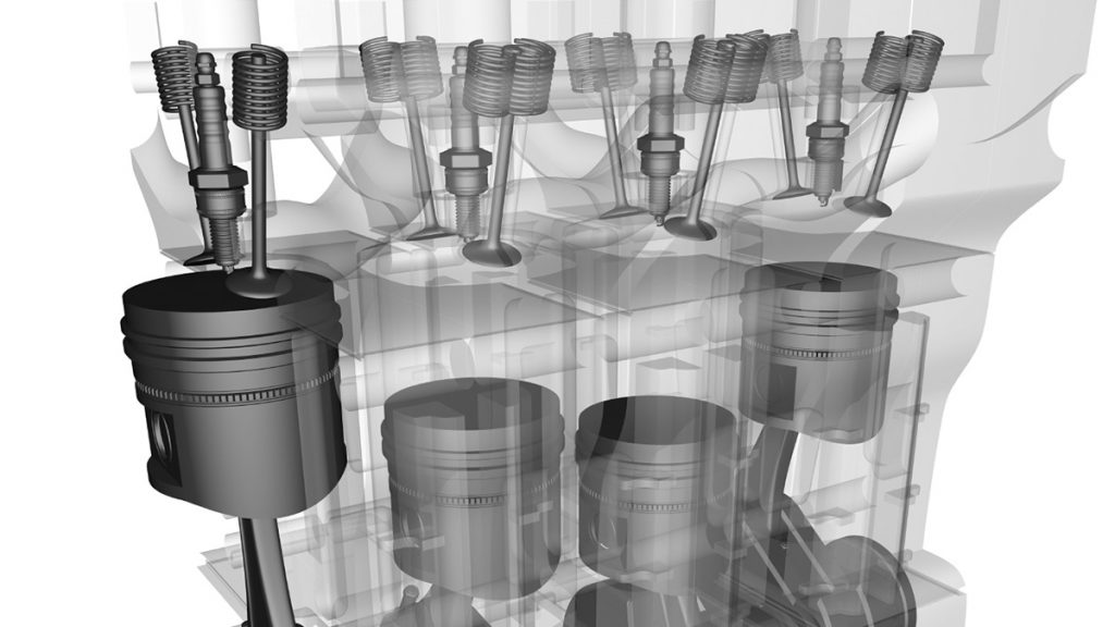 Diagram of a valvetrain.