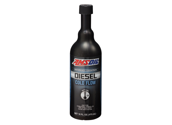 A bottle of AMSOIL Diesel Cold Flow